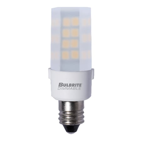 Bulbrite 35w Equivalent T4 Dimmable (E12) Candelabra Screw Base Soft Wht Lght Frost LED Lght Bulb, 3000K, 2PK 861520
